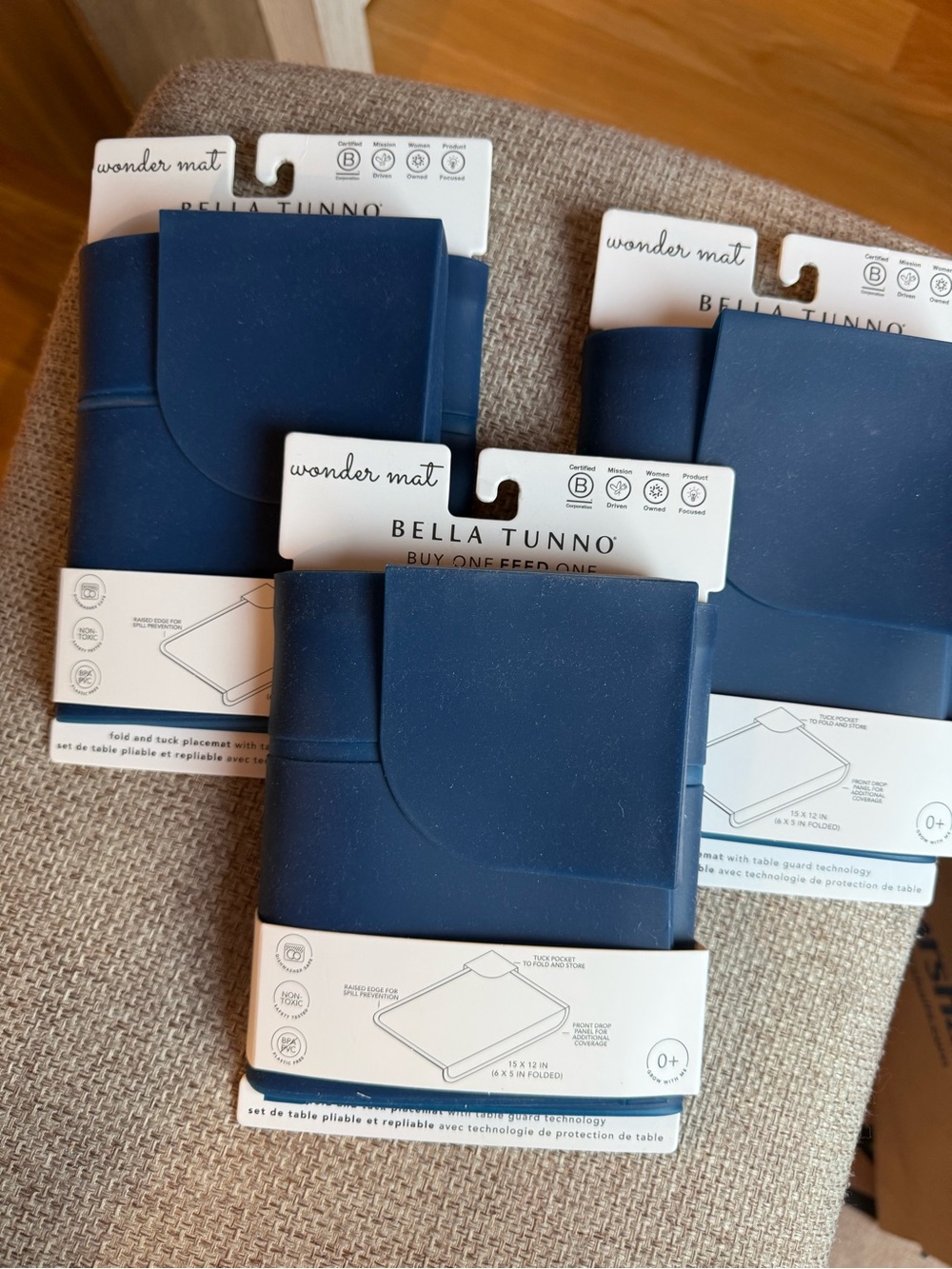 Bella Tunno Wonder Mat - Fold & Tuck Silicone Placemat - Navy Blue